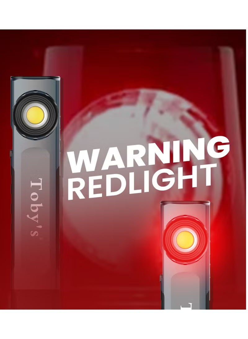 Toby’s CPL-T35 Magnetic Flat LED Work Light with COB Red & White Light, Type-C Rechargeable