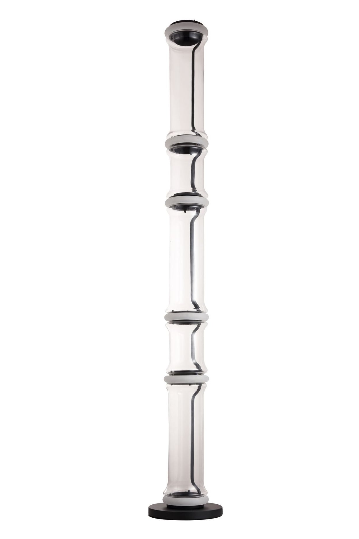 Floor lamp-2502-F2-D300*H1600-Black+Clear Color-Aluminum +Glass