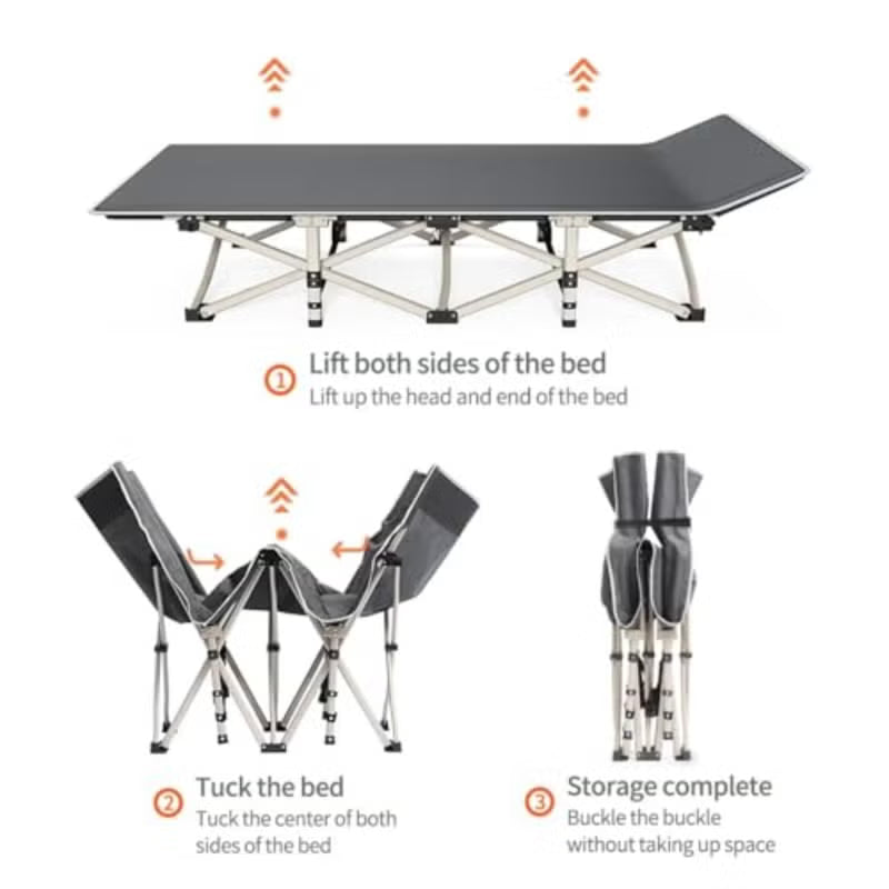 Toby’s Camping Chair-06 Folding Camping Bed 150kg with Cushion