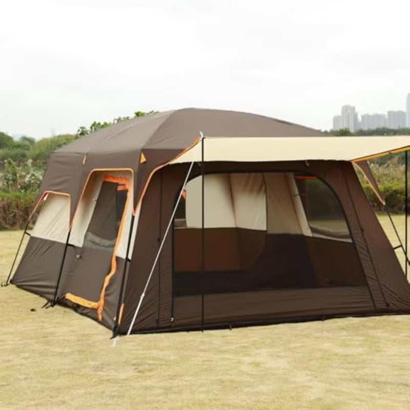 Toby’s New 6–8 Person Double Layer Outdoor Camping Tent – 380 × 260 × 185 cm Medium Brown Tent
