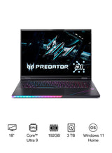 Acer Predator Helios PH18 18-Inch WQXGA Gaming Laptop, Core Ultra 9-275HX, 192GB RAM, 3TB SSD, RTX 5090 24GB, Windows 11 Pro