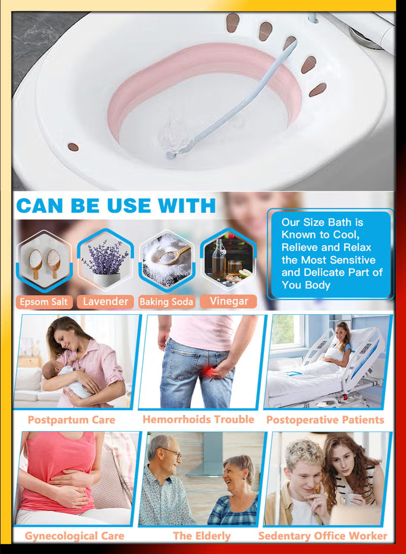 Foldable Sitz Bath for Toilet Seat