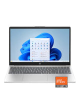 HP 15-fc0146dx 15.6-Inch FHD Touchscreen Laptop, AMD Ryzen 5 7520U, 8GB RAM, 512GB SSD, AMD Radeon Graphics, Windows 11 Home, English Keyboard, Natural Silver
