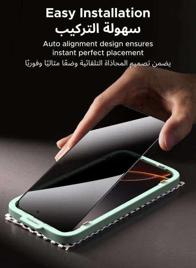 2-Pack for iPhone 17 Pro Max Privacy Screen Protector, 9H Hardness, 28° Blocks Views, Anti-spy Tempered-Glass Support Face ID with Easy Installation Tool, Case Friendly, Scratch Resistant -