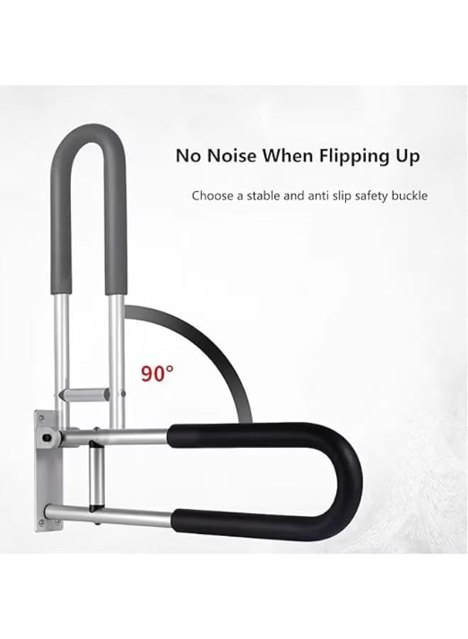 Foldable Toilet Grab Bar with Black Sponge