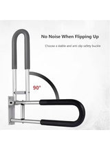 Foldable Toilet Grab Bar with Black Sponge