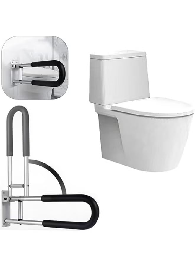 Foldable Toilet Grab Bar with Black Sponge