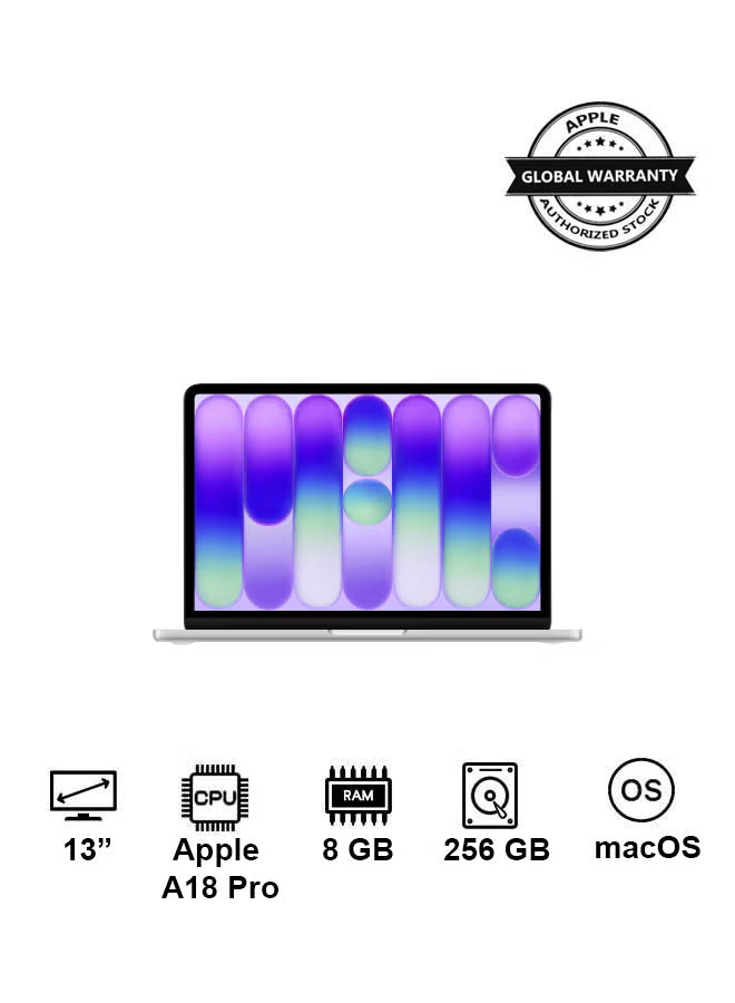 Apple MacBook Neo 13-Inch A18 Pro 8GB RAM 256GB SSD Silver English Keyboard – International Version