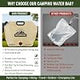 8L Collapsible Water Jug with Tap – BPA-Free Foldable Camping & Emergency Water Container, Khaki