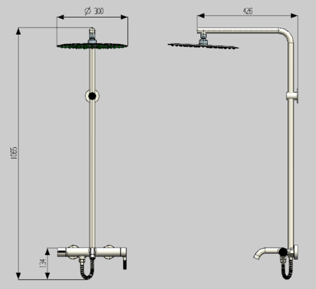 Shower Set-AF55041N-CG-T-Brass-Champagne Gold-1250*426*300mm ( 2123691 ) BuyonBudget