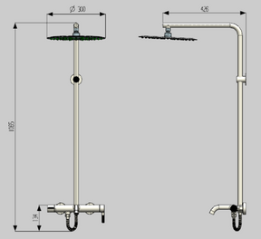 Shower Set-AF55041N-CG-T-Brass-Champagne Gold-1250*426*300mm ( 2123691 ) BuyonBudget