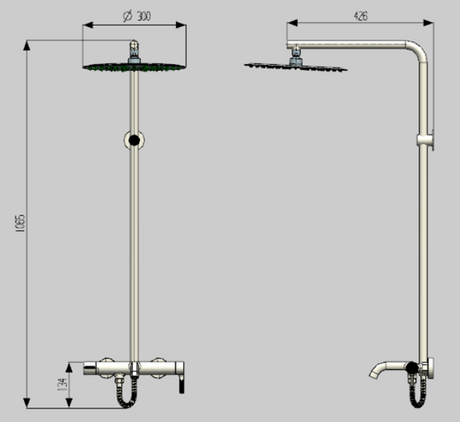 Shower Set-AF55041N-CG-T-Brass-Champagne Gold-1250*426*300mm ( 2123691 ) BuyonBudget
