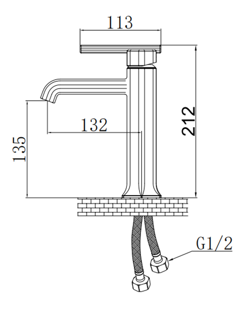 Basin Mixer  (Brass, Champagne Gold)