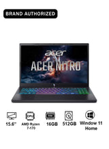 Acer Nitro V ANV15 Gaming Laptop, AMD Ryzen 7-170, 16GB DDR5 RAM, 512GB SSD, RTX 5070 8GB, 15.6-Inch FHD IPS 165Hz, Windows 11, Wi-Fi 6E, RGB Keyboard, Black