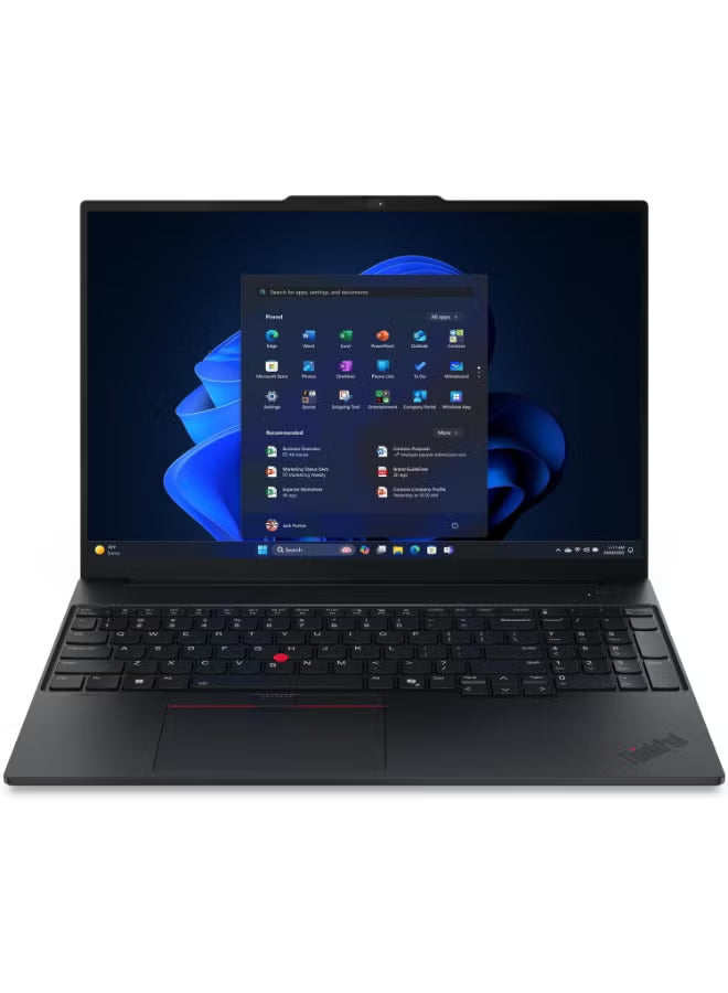 Lenovo ThinkPad E16 Gen 3 Business Laptop – 16-Inch WUXGA Display, Intel Core Ultra 7 255H, 16GB DDR5 RAM, 512GB PCIe SSD, Intel Arc 140T Graphics, Wi-Fi 6E, Backlit English Keyboard, Black