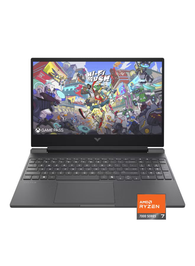 HP Victus 15.6-Inch FHD Gaming Laptop, AMD Ryzen 7 7445HS, 16GB RAM, 512GB SSD, NVIDIA GeForce RTX 4050 6GB, Windows 11 Home, English, Mica Silver