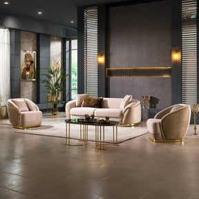 Dubai Gold Sofa Set BoB Furniture