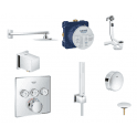 GROHE SmartControl Square Shower Set With Bath Filler Waste & Shower Heads