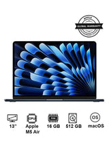 Apple MacBook Air M5 13-Inch 16GB RAM 512GB SSD – Midnight, International Version