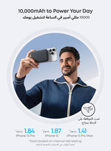 MagGo Power Bank, Ultra-Slim 10,000mAh Magnetic Portable Charger, Qi2 Certified 15W Ultra-Fast MagSafe-Compatible Battery Pack, PD 30W, Ergonomic Design, For iPhone 17/16/15/14 Series Only