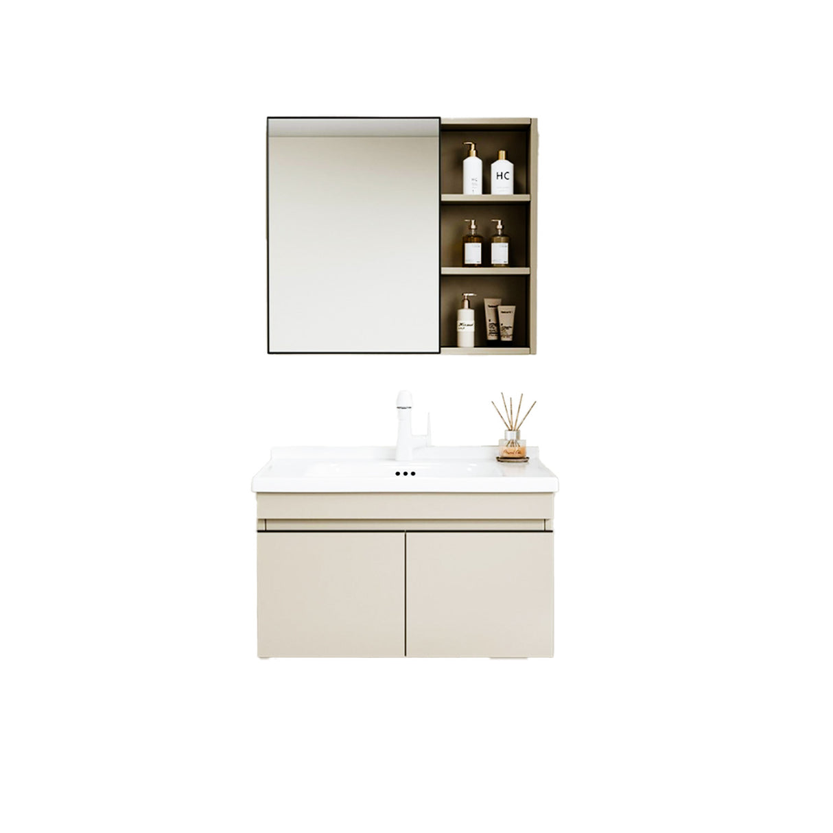 Aviation Vanity Cabinet with LED mirror
