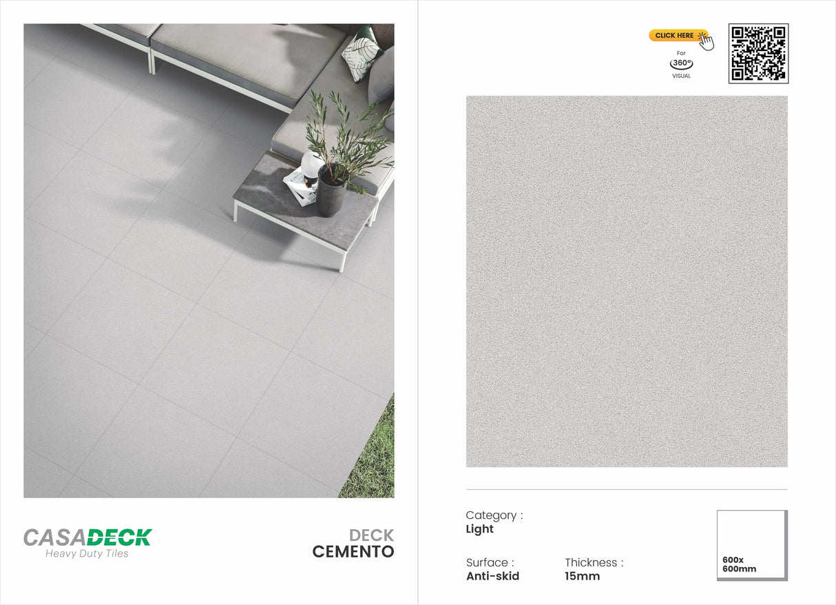 Deck Cemento Matt Tile600x600mm 15SP