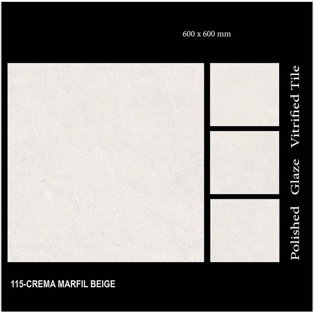 Tile Crema Marfil Beige 600×600
