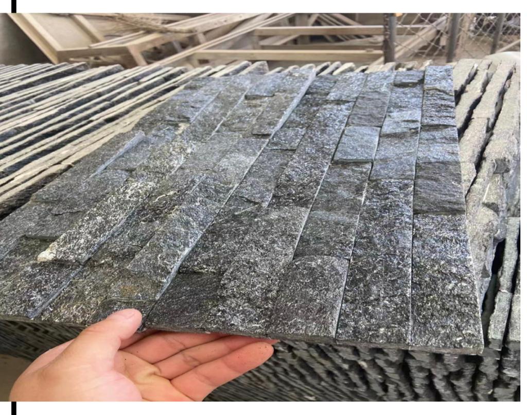 Tile Black Culture Stone 13SP (5 Strips)600x150