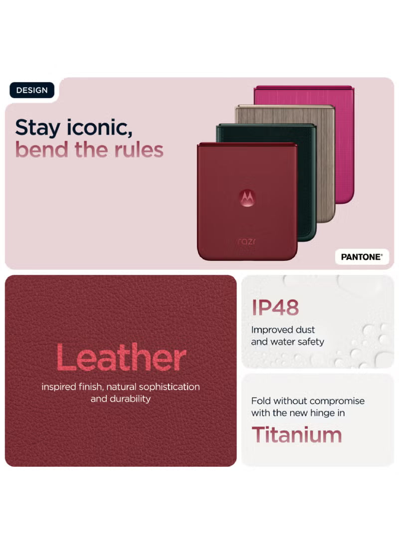 Razr 60 Ultra 5G Dual SIM Rio Red 16GB RAM 512 GB With Free (Moto Buds Plus + 6 Months Screen Damage Protection) - Middle East Version