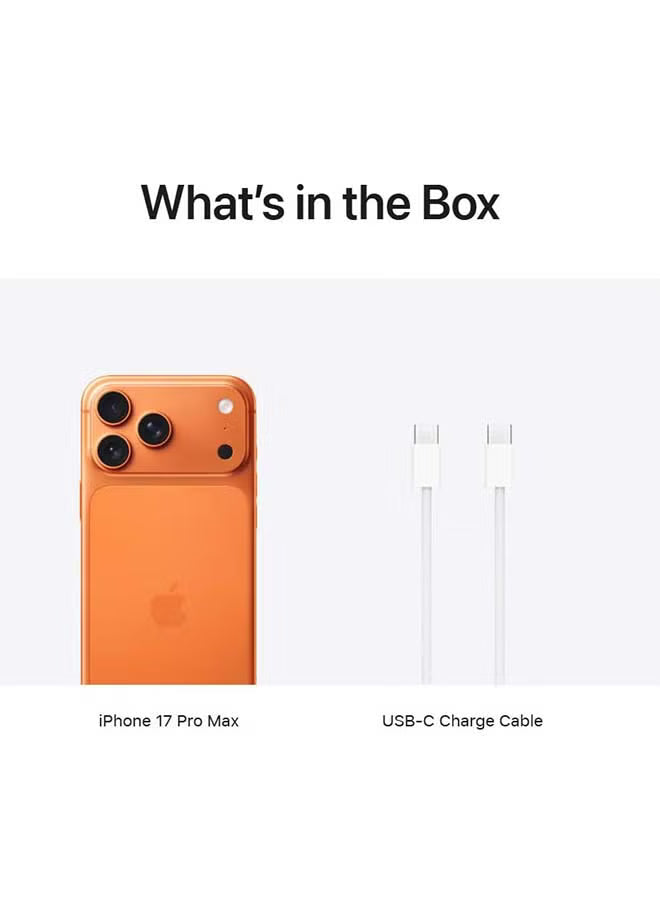 Apple iPhone 17 Pro Max 256GB eSIM Only Cosmic Orange 5G With FaceTime – International Version