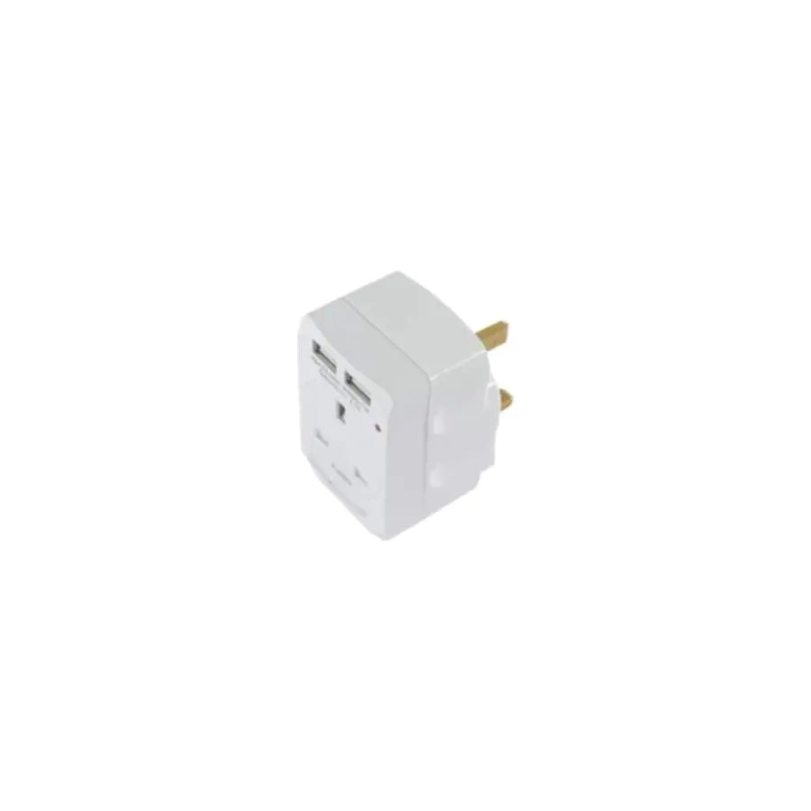 محول طاقة كامل بثلاثة منافذ USB ومنفذي USB 