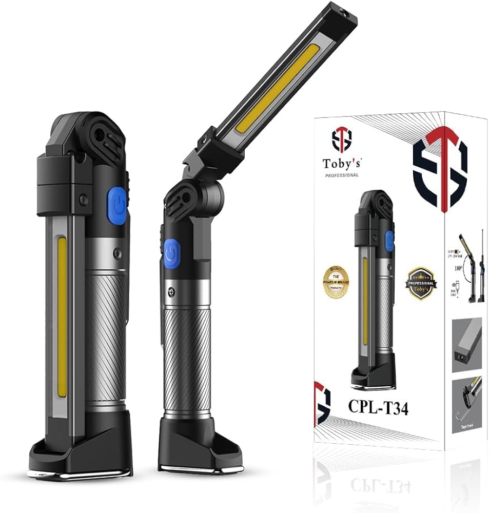 Toby’s CPL-T34 Rechargeable Flex Head 3-in-1 LED Work Light with COB White, Red & UV Modes