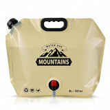 8L Collapsible Water Jug with Tap – BPA-Free Foldable Camping & Emergency Water Container, Khaki