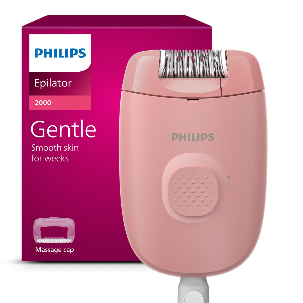 PHILIPS Epilator Series 2000 Corded Epilator for Legs and Body, Hair Removal Device for Women, Model BRE227/00