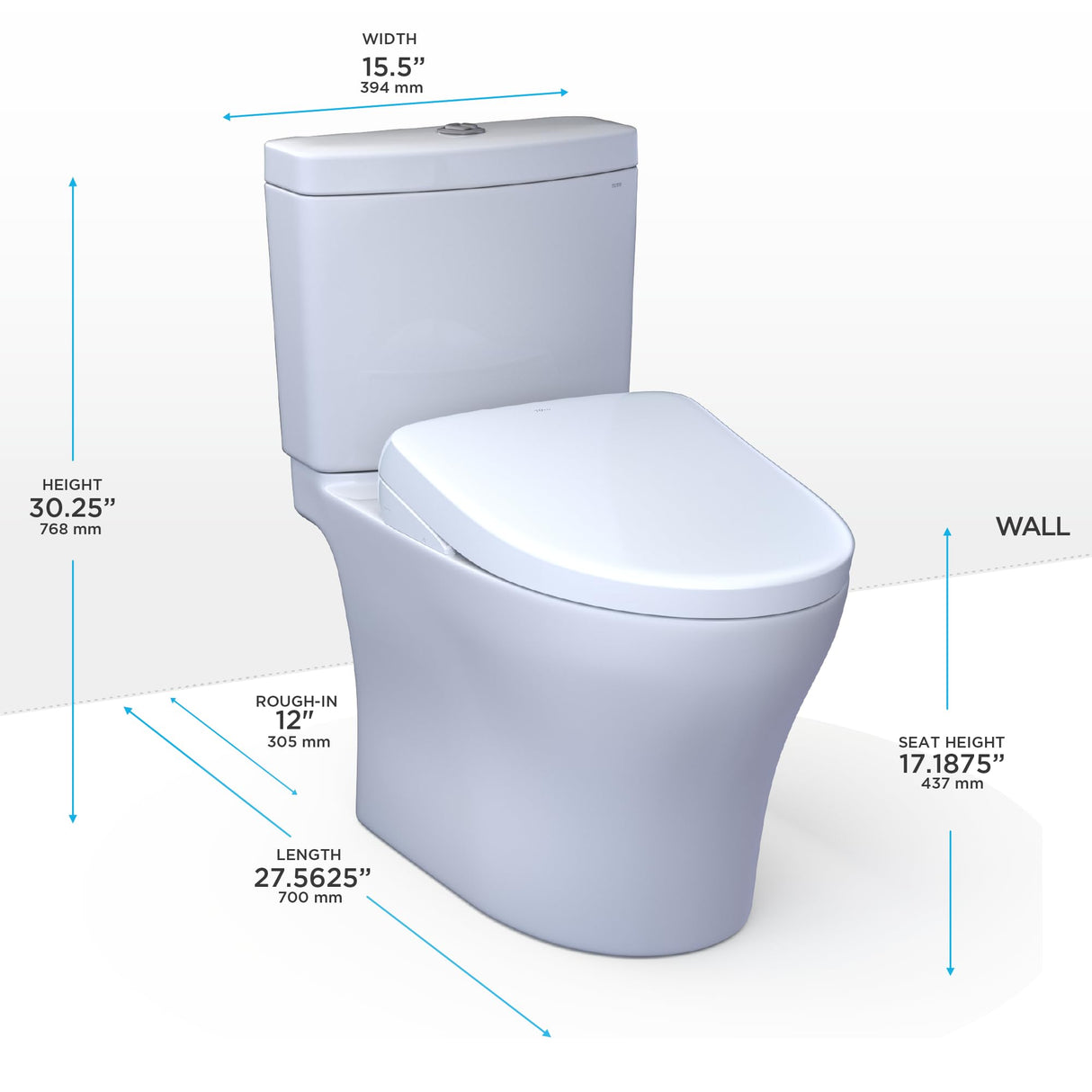 CNS-WHT-757S300SPPZ Coupled WC Set (P trap