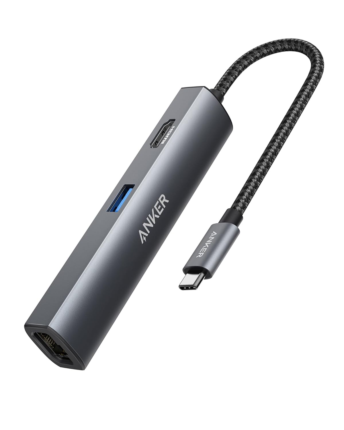 Anker Power Expand + 5-IN-1 USB-C Ethernet Hub (A8338HA1) - Gray