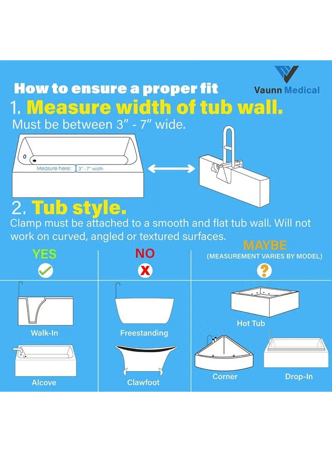Adjustable Bathtub Safety Rail
