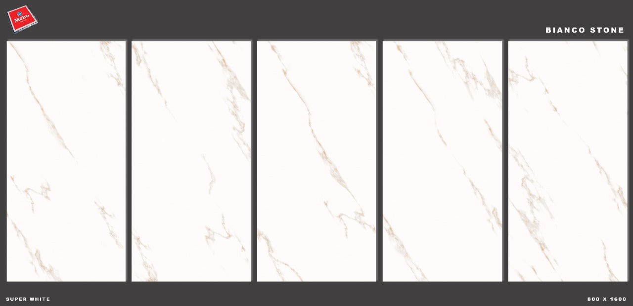 Bianco Stone High Glossy 1600×800 Tile