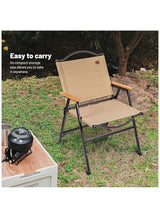 Toby’s Camping Chair-04 (WOOD) Folding Aluminum Alloy Chair with Armrest