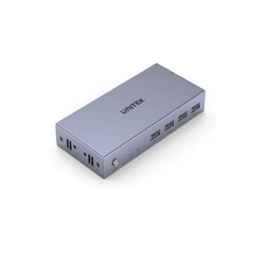 مفتاح KVM من UNITEK يدعم HDMI بدقة 4K و60 هرتز، مدخلان ومخرج واحد، مع موزع USB 2.0 رباعي المنافذ 
