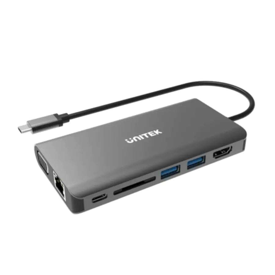 موزع منافذ متعددة من الألومنيوم من نوع UNITEK USB 3.1 Type-C مع خاصية توصيل الطاقة 
