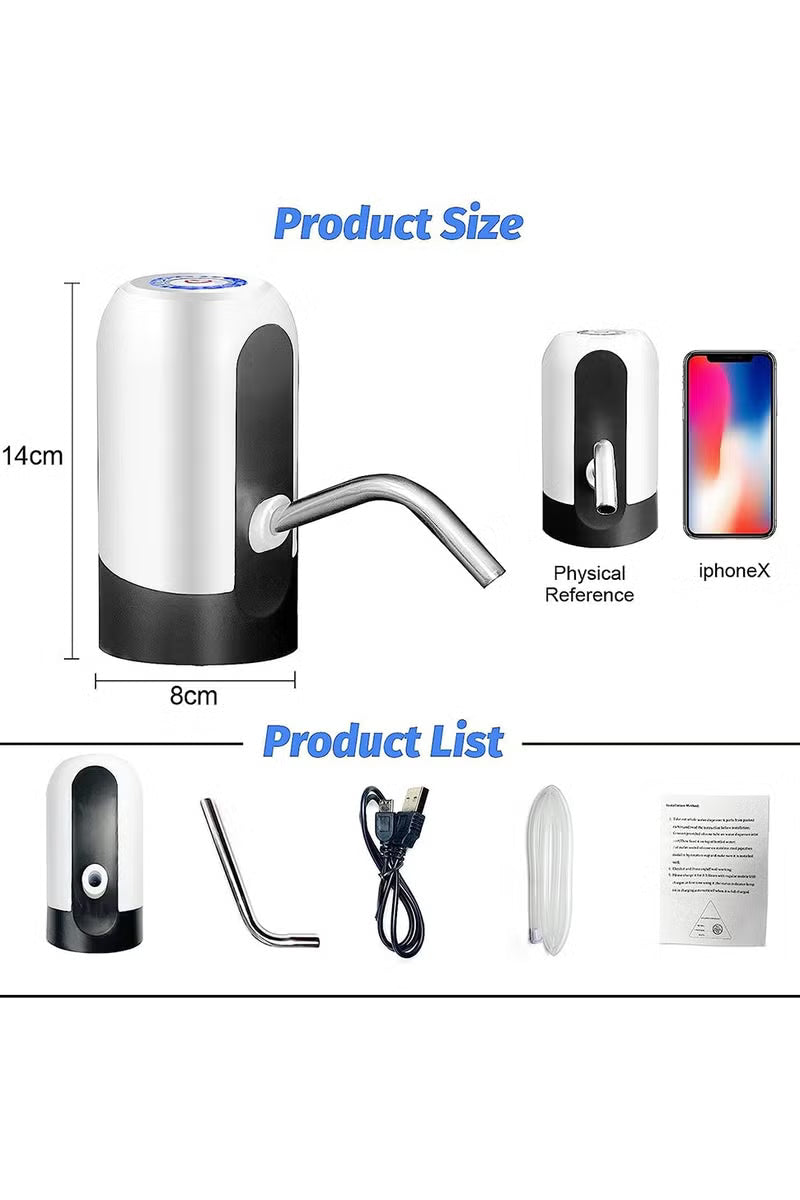 Toby’s M16 5 Gallon Water Bottle Pump – USB Rechargeable Portable Electric Water Dispenser, Black