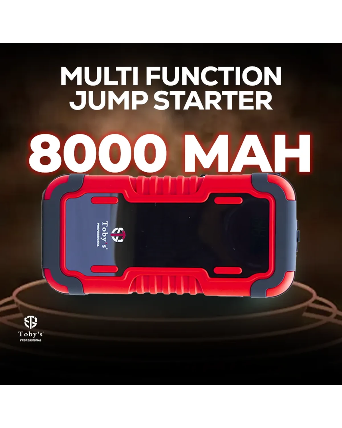 TOBY’S X7 (ST) Car Jump Starter – 8000mAh, 29.6Wh Portable Battery Booster & Power Bank