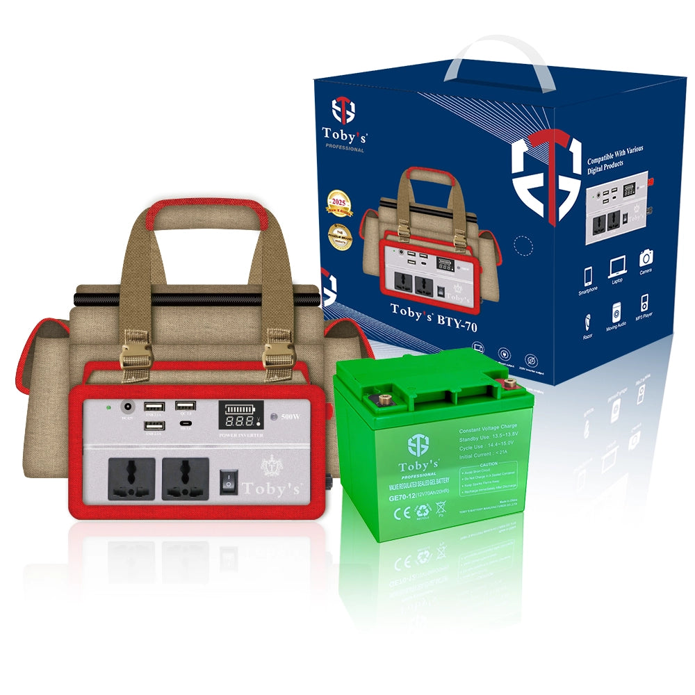 Toby’s BTY-70 55,000mAh Rechargeable Battery with 500W Power Inverter