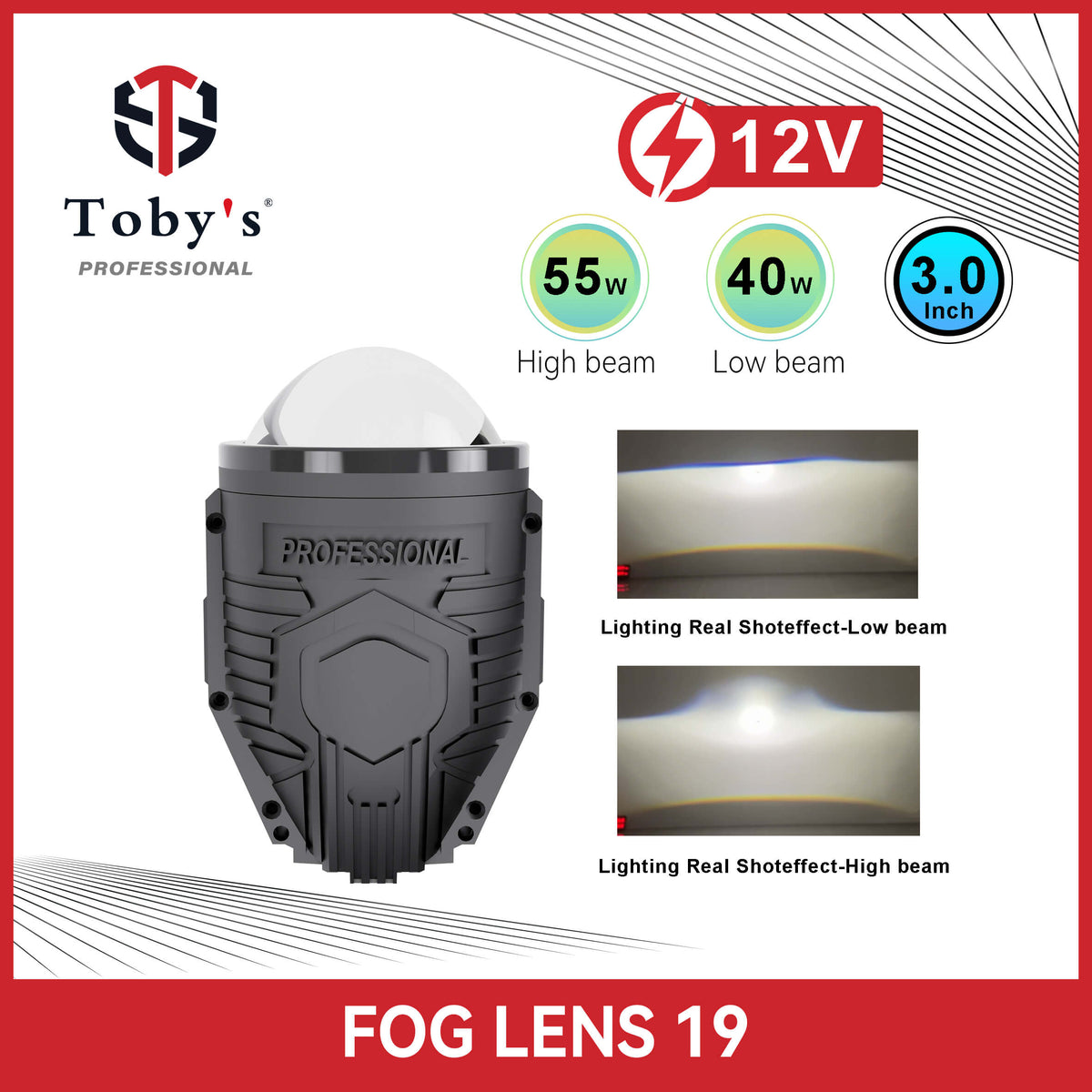 Toby’s Fog Lens-19 3.0-Inch Bi-LED Projector Fog Light