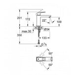 Grohe Eurocube Basin Mixer 1/2" M-Size