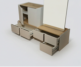 طقم غرفة نوم إزنيك مكون من 4 قطع – سرير بحجم كينج ووحدة تخزين 