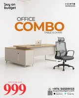 Office Combo;268A Ergonomic Office Chair + V9-018E Office Table Combo (1800×1400×750)