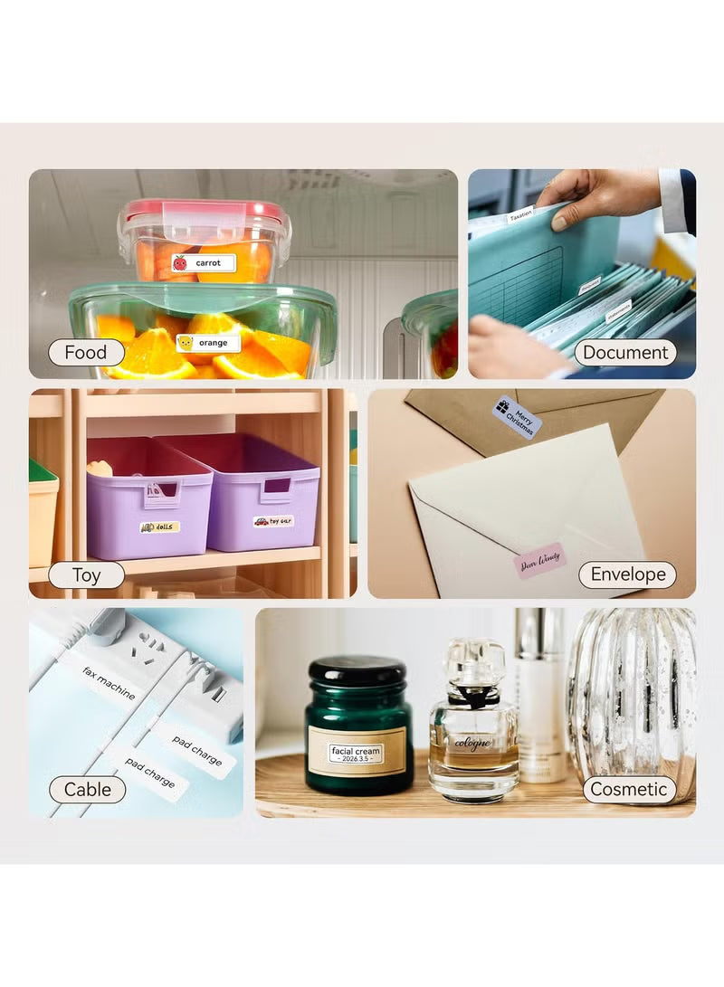 D110-M Bluetooth Thermal Label Printer with Tape 15mm – White