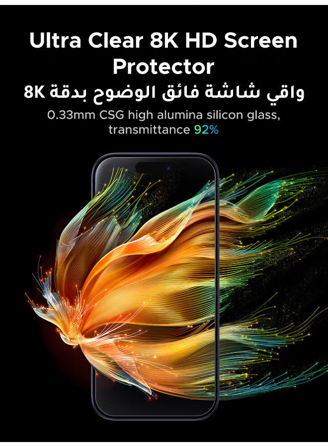 2-Pack iPhone 17 Pro Max Screen Protector With Auto Alignment Kit 6.9 Inch Ultra HD Clear， Scratch Resistant, Military-Grade Protection, Easy Installation, Anti-Fingerprint, Bubble Free Glass Film -